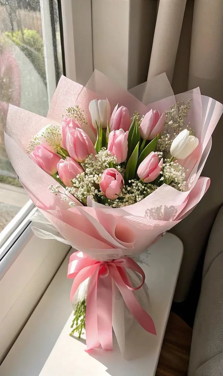 Tulipas Rosas Harrison Flores